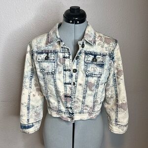 Cropped Stone Washed Soft Denim Jean Jacket